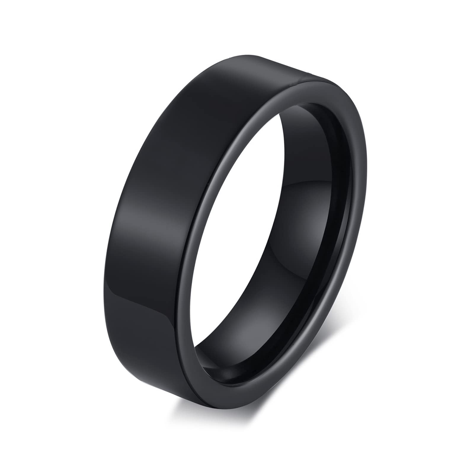 Beydodo Ceramic Wedding Rings for Women & Men - Comfort Fit Size 7-10 - Polished Wide Band (6mm) - Durable & Hypoallergenic for Everyday Wear, Anniversary Gifts & Couple Jewelry