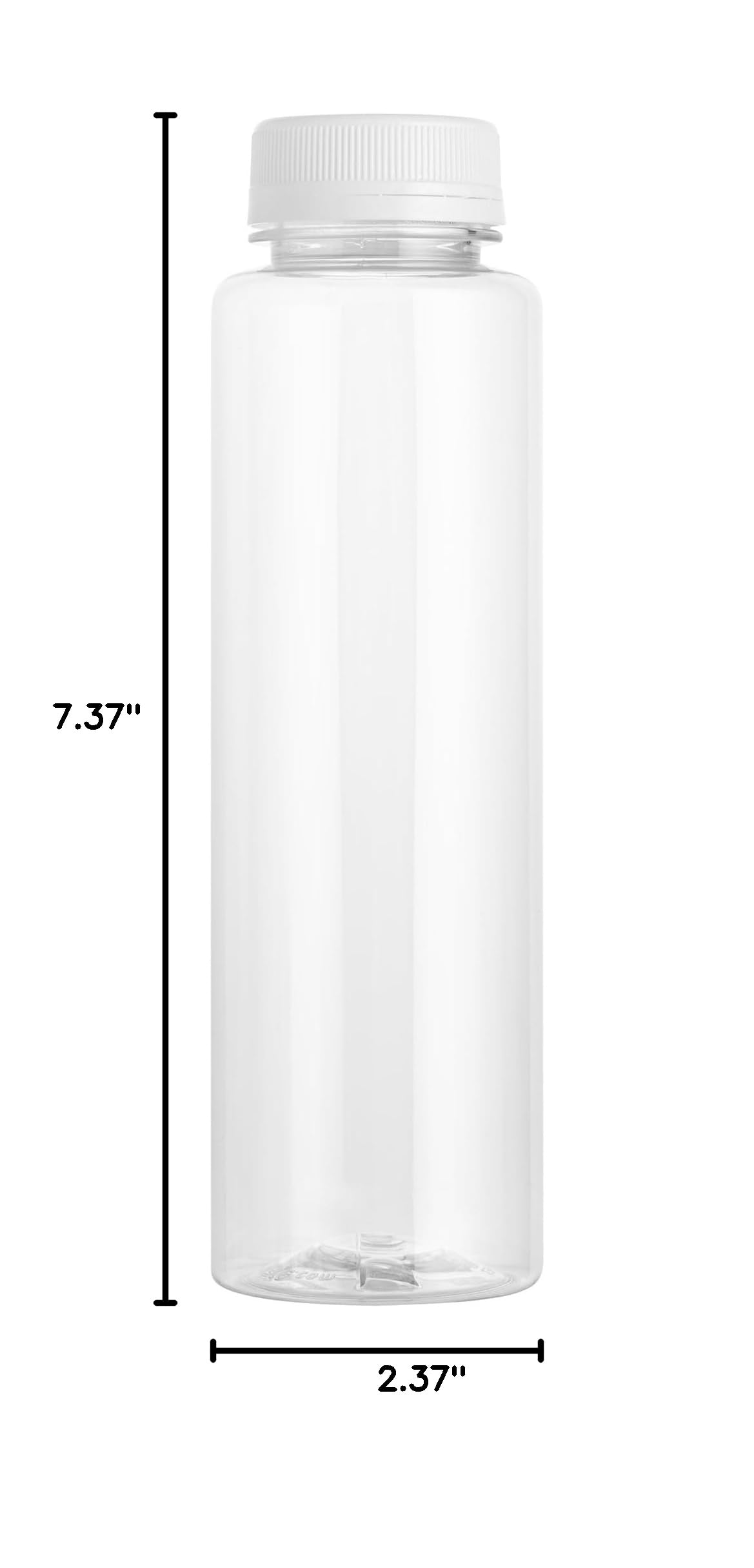 16oz Clear Plastic Juice Bottles with White Caps - 100 Pack Disposable Round Juice Containers for Juicing, Smoothies, Cold Brew & Beverages - Perfect for Juice Shops, Cafes, Restaurants & Home Use