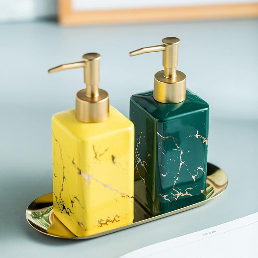 Ceramic Marble Soap Dispenser - Elegant Bathroom Accessory for Hand Soap & Lotion | Perfect for Home Decor, Housewarming & Birthday Gifts | Ideal for Kitchen, Bathroom & Guest Room Decor