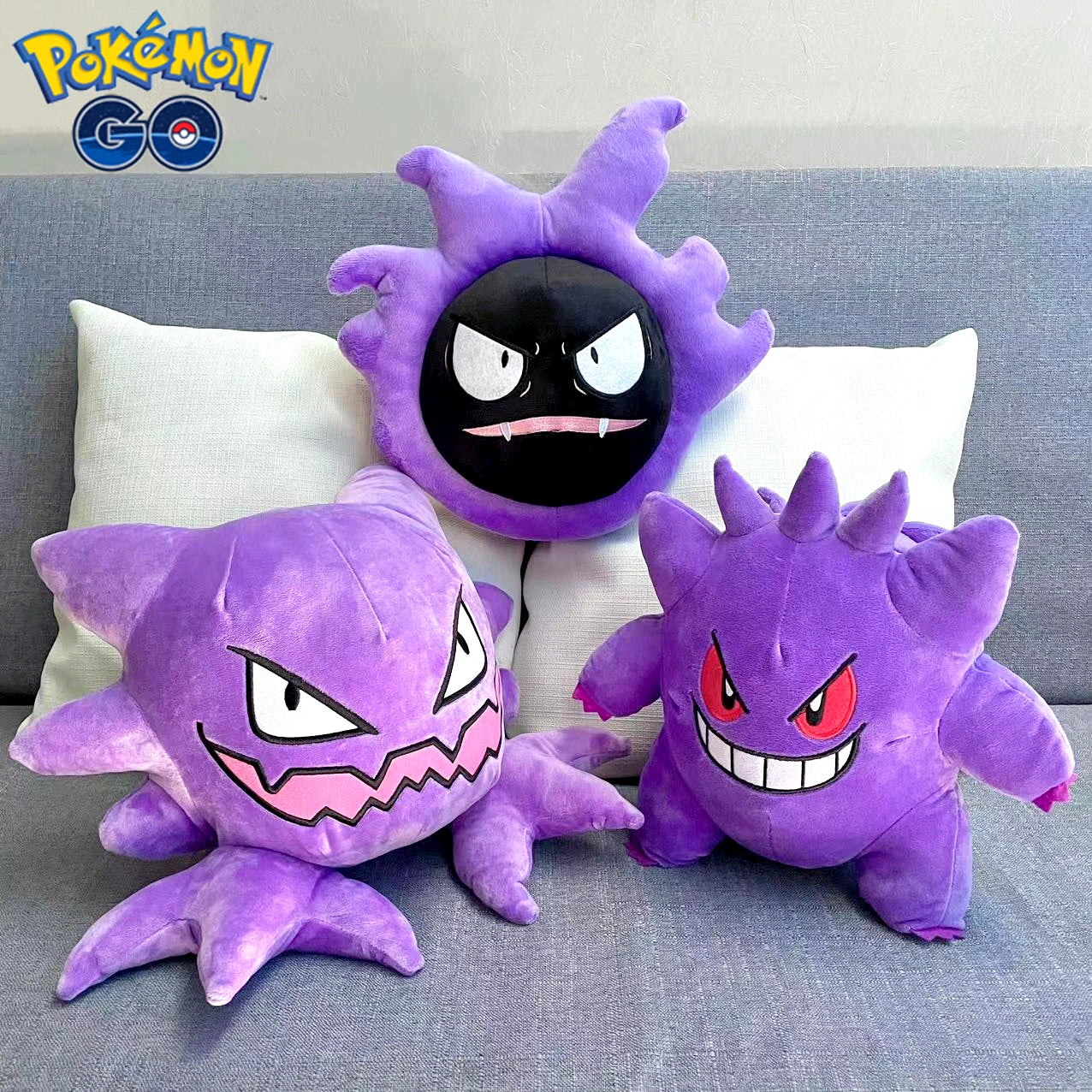 Pokemon Gastly Haunter Gengar Plush Toys - Soft & Cute Ghost-Type Stuffed Animals - Perfect for Collectors, Gifts & Pokemon Bedroom Decor