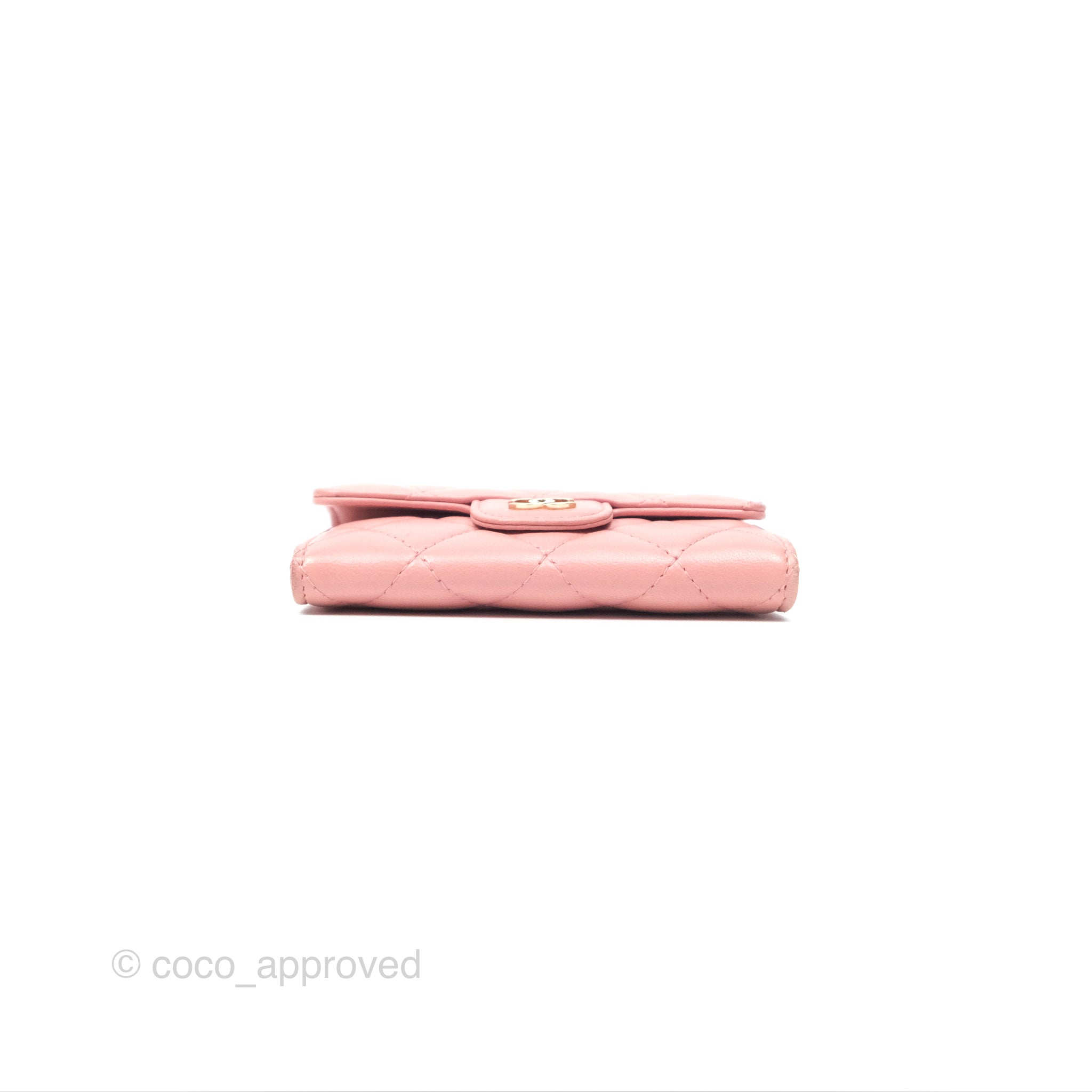 Chanel Classic Flap Card Holder in Pink Quilted Lambskin with Gold Hardware - Luxury Wallet for Women, Perfect for Everyday Use & Special Occasions