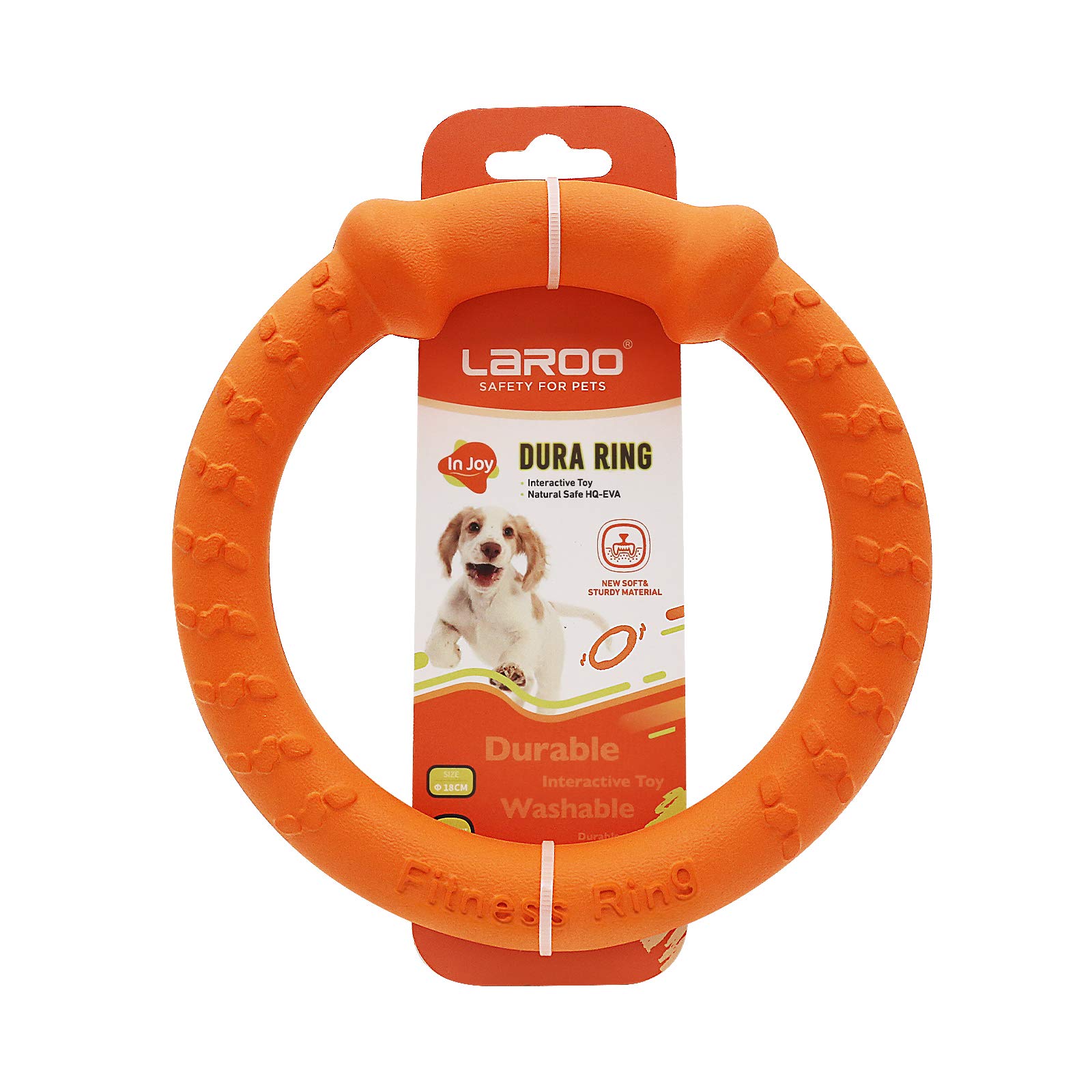 **LaRoo Durable Dog Toys for Large Breeds - Floating Flying Disc & Interactive Ring Tug Toy for Fetch, Training & Teething - Perfect for Outdoor Play, Beach & Pool Fun**