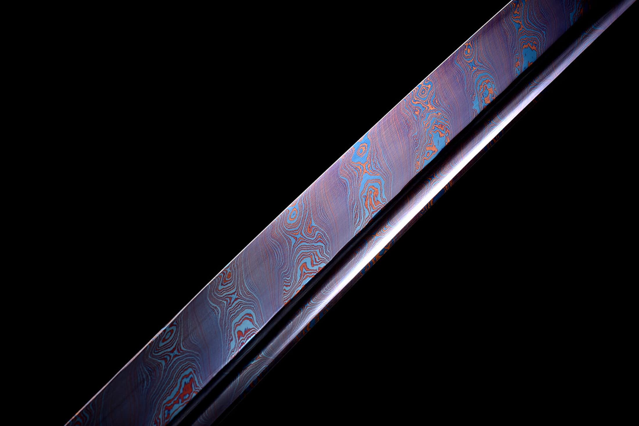 Handmade Damascus Steel Japanese Katana - Full Tang Samurai Sword with Razor Sharp Blade for Combat & Bamboo Cutting | Perfect for Martial Arts Training, Cosplay & Collectors