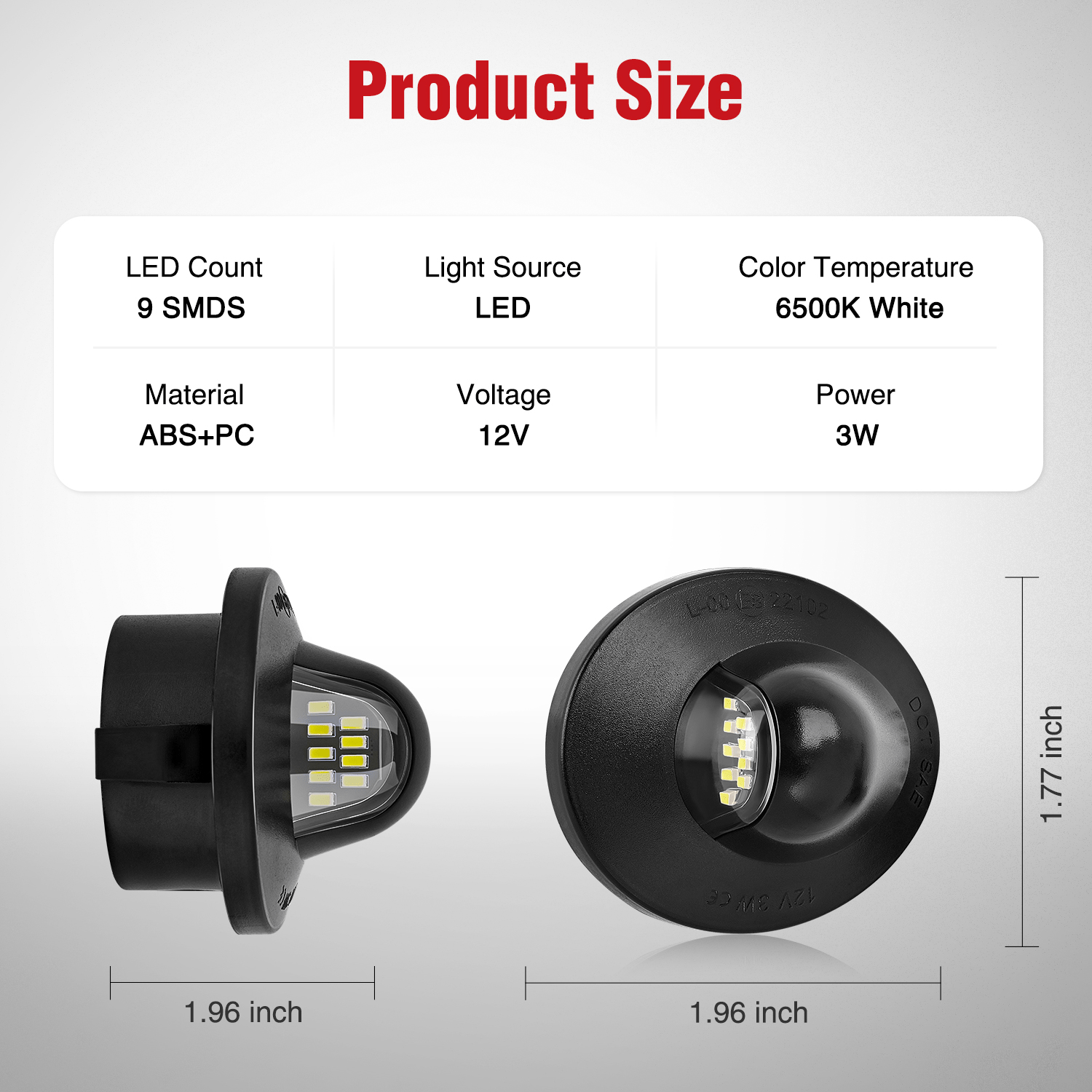 Ford F150 F250 F350 F450 F550 License Plate Light - 6000K White LED Bulbs (2PCS) - Compatible with 1990-2016 Models - Black Housing - Super Duty & Truck Lighting Upgrade - Perfect for Night Driving & Enhanced Visibility