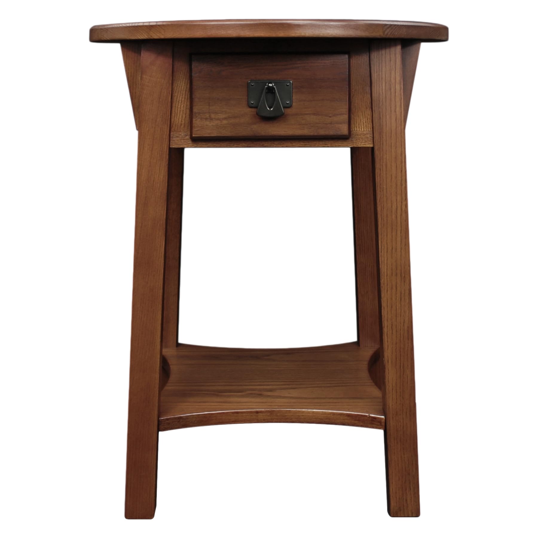 Leick Home 9056-RS Solid Wood Round End Table with Drawer - Rustic Mission Style Side Table for Living Room, Bedroom & Office - Perfect for Holding Lamps, Books & Decor