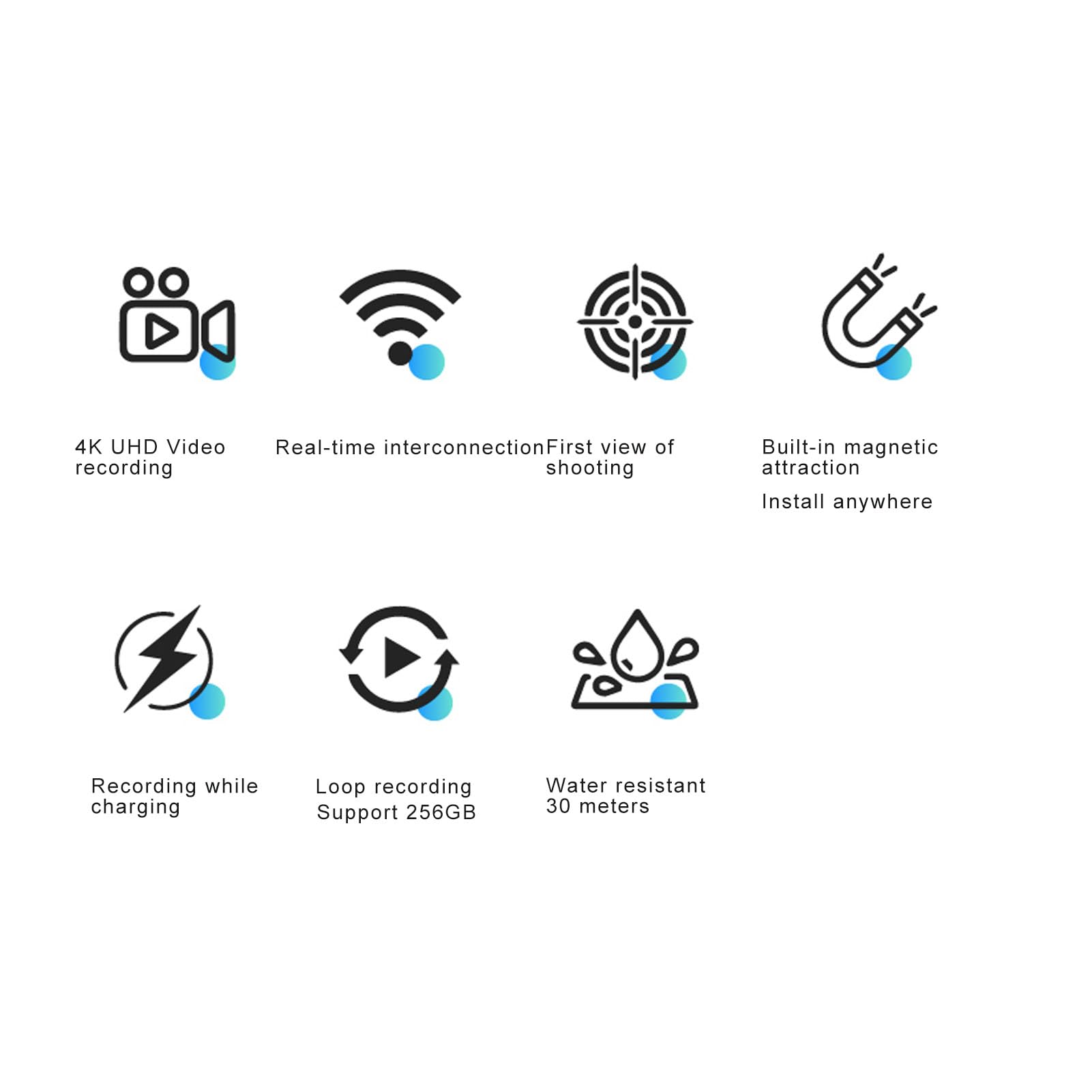 4K Action Camera - 30FPS HD Wearable Cam for Diving, Cycling & Travel