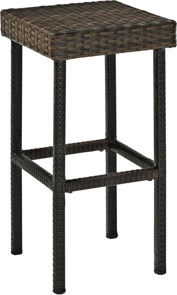 Crosley Furniture Palm Harbor Wicker Outdoor Bar Stools - Set of 2, Brown Patio Bar Height Chairs for Backyard, Deck, Balcony, Poolside & Outdoor Dining - Weather-Resistant Rattan Barstools for Entertaining