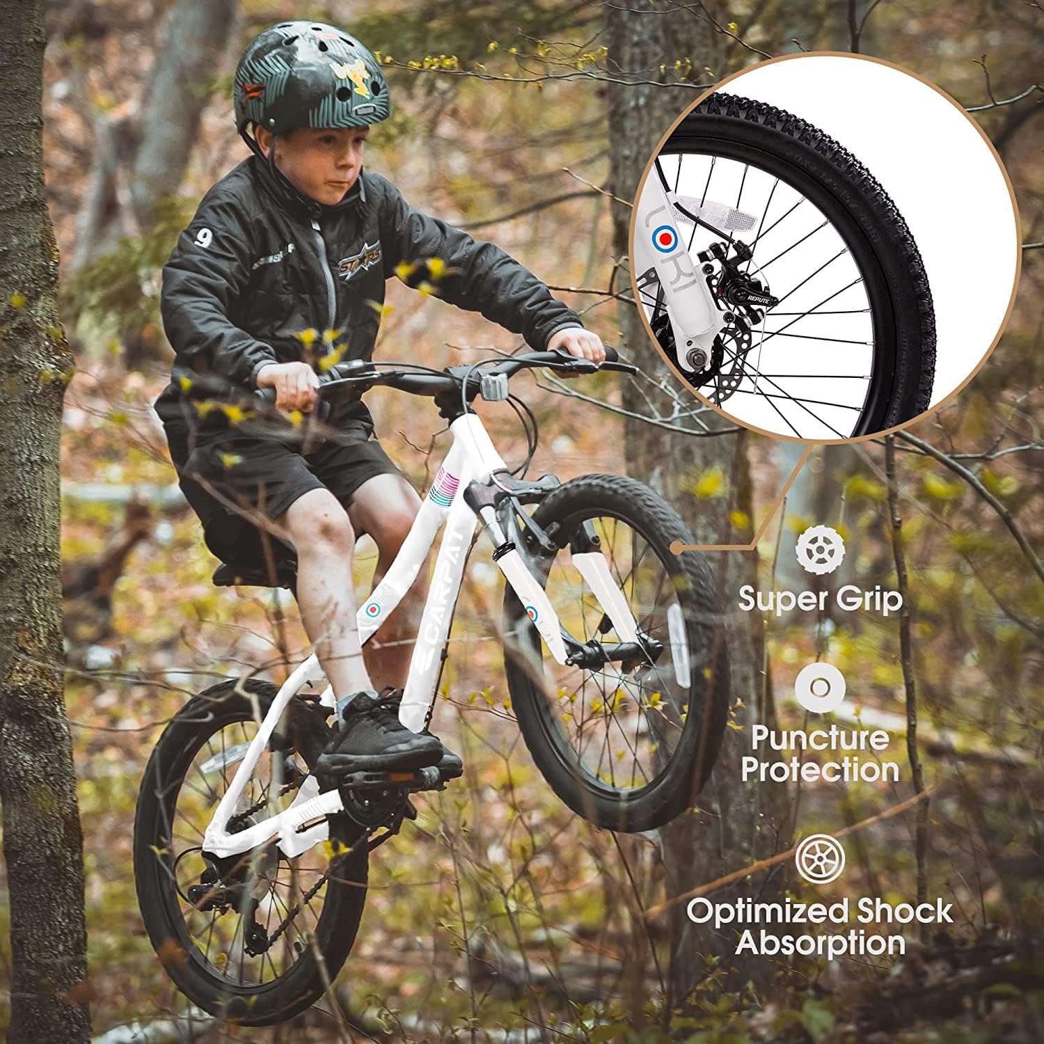 20 Inch Kids' Mountain Bike for Ages 6-12 | 7-Speed Bicycle for Boys & Girls | Perfect Birthday Gift | Durable for Outdoor, City & Snow Cycling | Ideal for Commuting, Exercise & Family Adventures