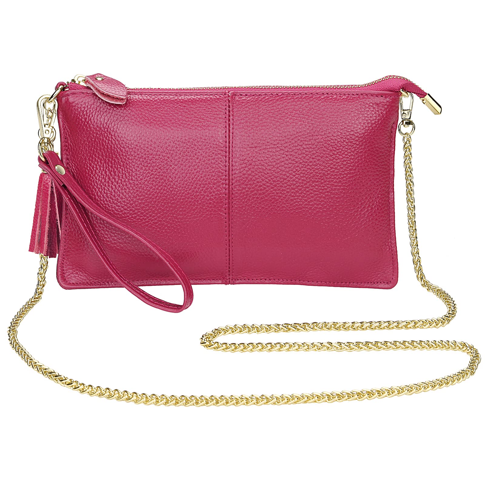 Uromee Genuine Leather Wristlet Wallet Clutch for Women - Crossbody Bag with Detachable Shoulder Strap - Perfect for Parties, Travel & Everyday Use
