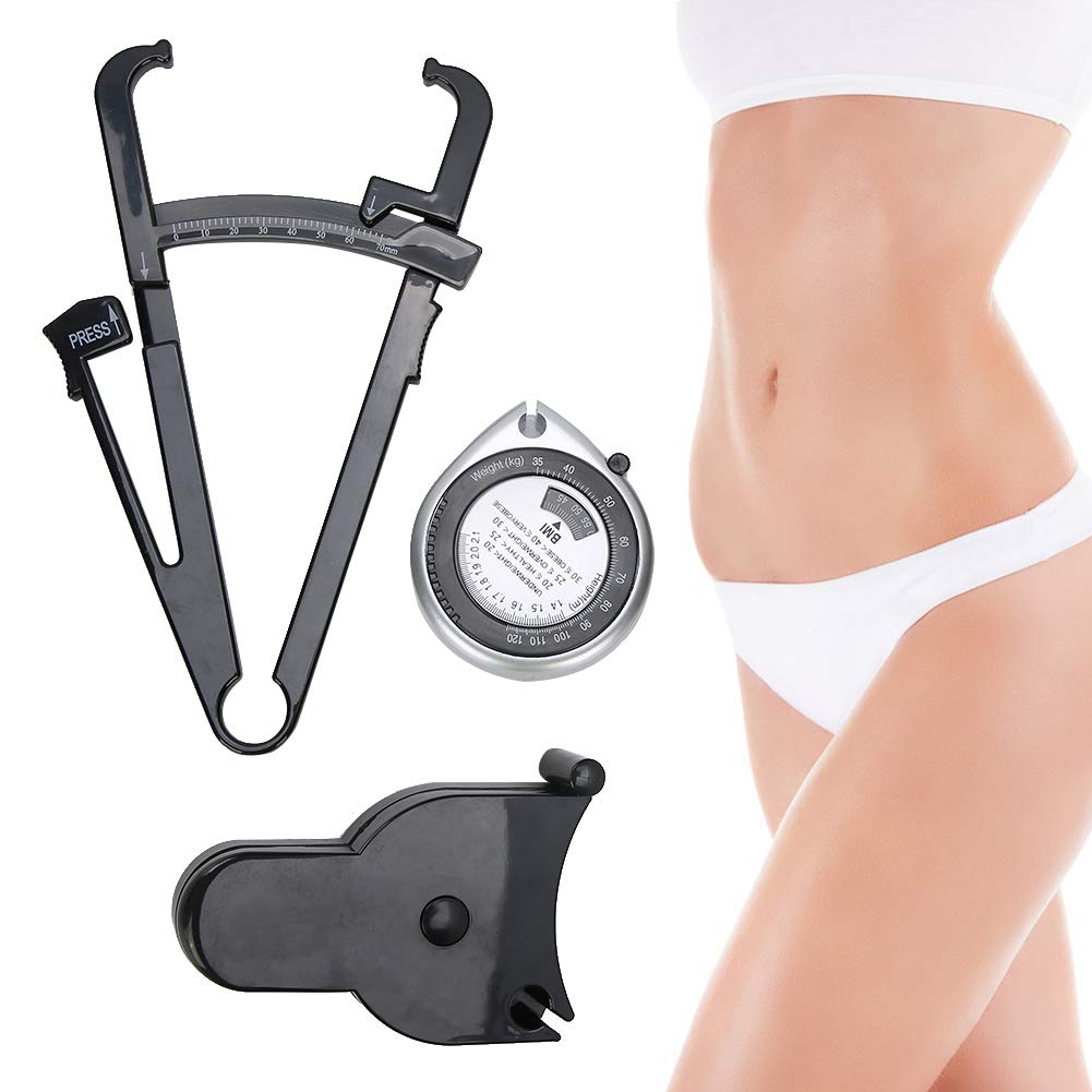 Premium Body Fat Caliper & Measuring Tape Set - Accurate Skinfold Caliper & Body Tape Measure for Fat Loss Tracking - Perfect for Waist, Leg, Arm Measurements - Ideal for Fitness, Weight Loss & Bodybuilding Goals