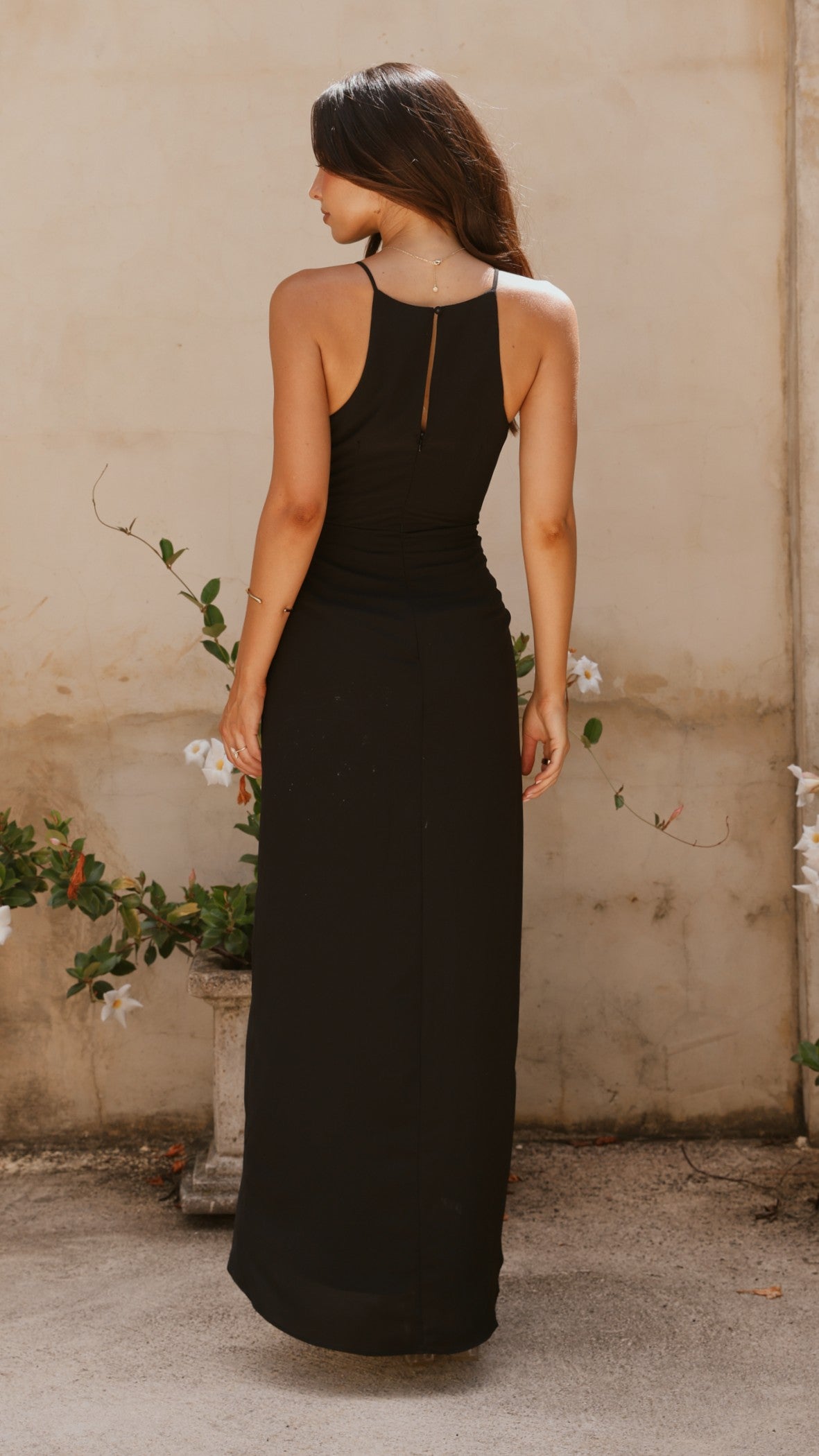 Elegant Black Genevieve Boat Neck Maxi Dress for Women - Perfect for Weddings, Parties & Summer Vacations