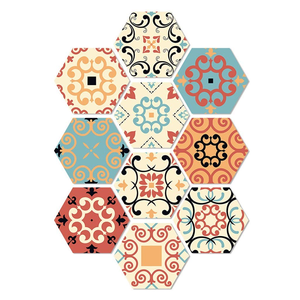 Hexagon Stickers 10-Piece Set - Waterproof Self-Adhesive Wall Decals for Kitchen, Bathroom & Home Decor | DIY Peel-and-Stick Tile Transfers | Hexagonal Mosaic Stickers (30-Piece Multicolor Pack) - Perfect for Backsplash, Furniture Upcycling & Creative Wall Design