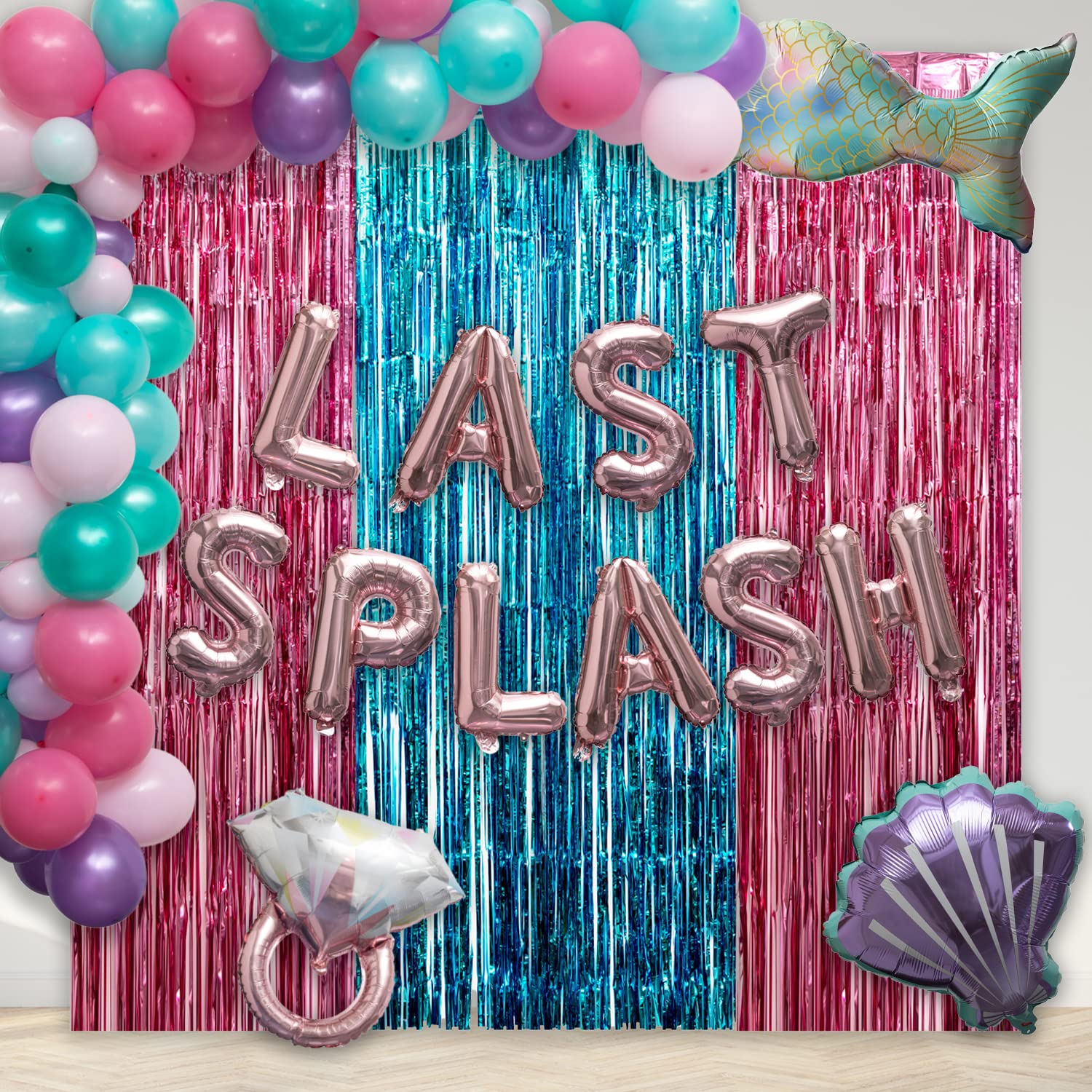 95-Piece Purple Mermaid Bachelorette Party Decorations Set - Last Splash Bridal Shower & Pool Party Supplies for Beach Theme Celebrations