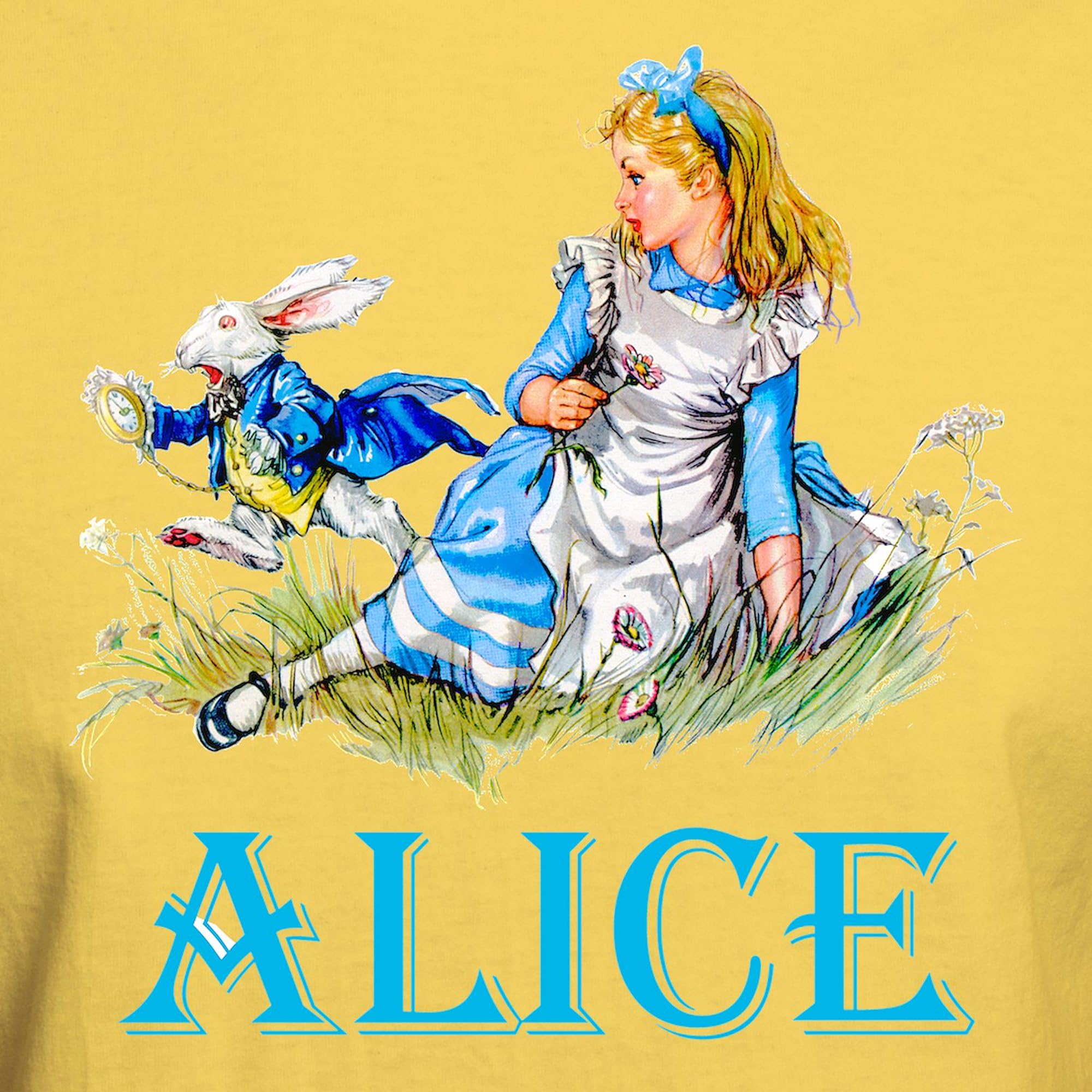 Alice in Wonderland Blue Light T-Shirt for Men - 100% Cotton Classic Graphic Tee | Casual Wear, Cosplay & Gift for Book Lovers