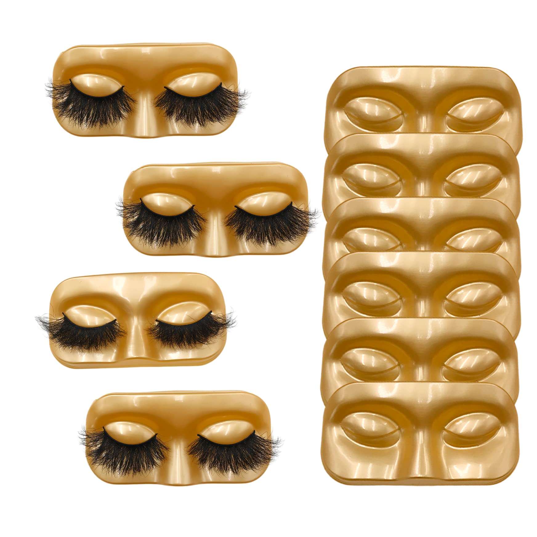 10Pcs Face-Shaped Eyelash Trays - Durable PVC Eyelash Storage Case & Empty Lash Packaging Box for False Eyelashes | Portable Makeup Organizer for Salon, Travel & Professional Use