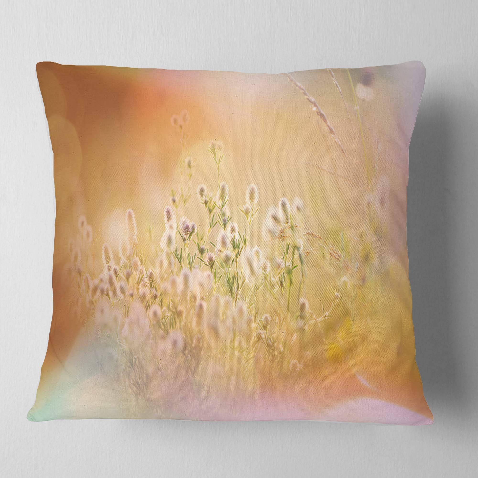 DesignQ CU12492 Decorative Throw Pillow Cushion 18x18 Inches - Soft Purple Square Pillow for Sofa, Bed, Living Room & Home Decor