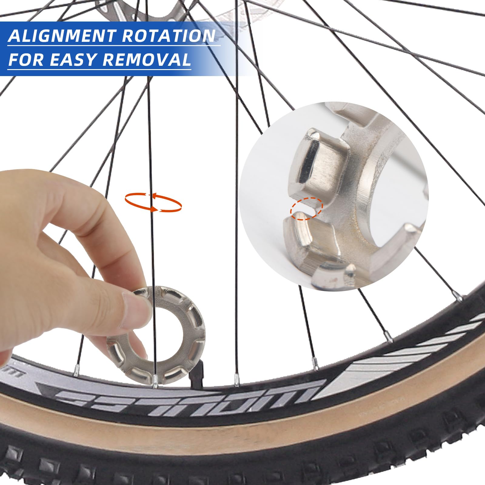 2-Piece Stainless Steel Bike Spoke Wrench Set - Professional Spoke Tension Meter & Rim Truing Tool Kit for Bicycle Repair & Maintenance - Perfect for Road Bikes, Mountain Bikes & DIY Bike Tuning