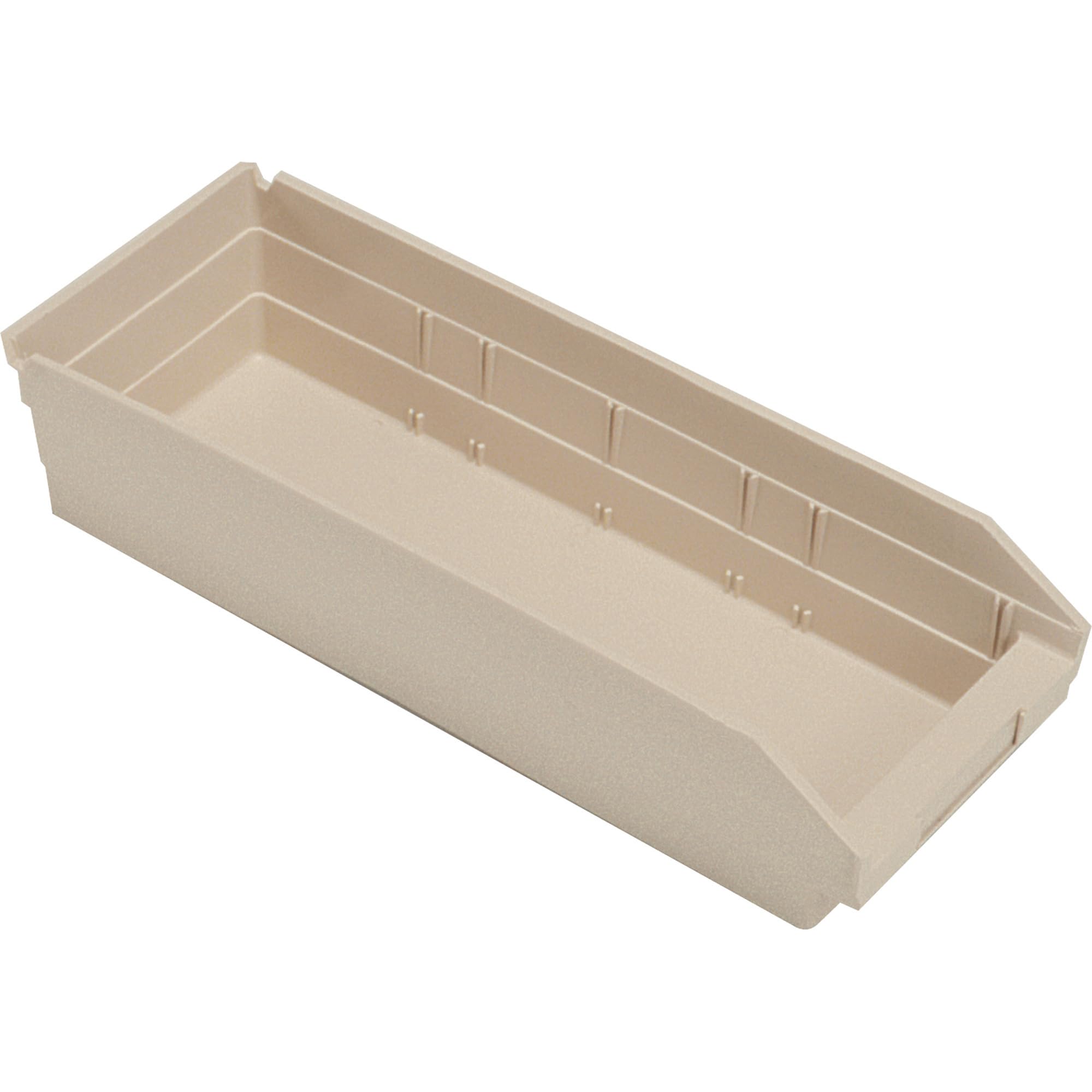 Quantum Storage Economy Shelf Bins - 20 Pack Ivory Plastic Organizer Bins, 17.875
