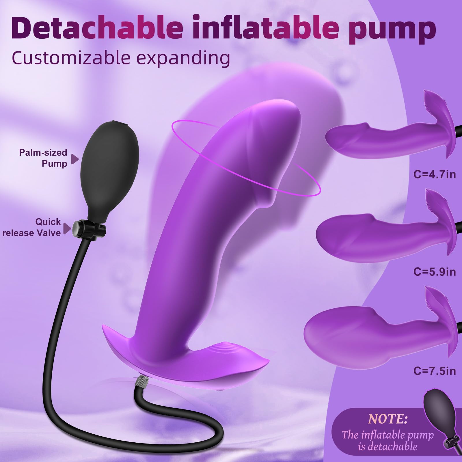 **Inflatable Butt Plug with 10 Vibration Modes & Remote Control – Prostate Massager & G-Spot Stimulator for Men, Women & Couples – Perfect for Couples Play & Solo Pleasure**