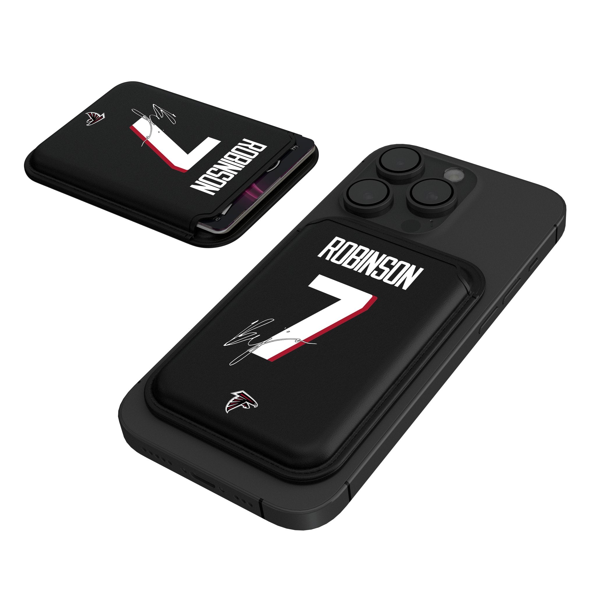 Bijan Robinson Atlanta Falcons 7 Ready Black Magnetic Credit Card Wallet - Slim RFID Blocking Wallet for Men, Perfect for Game Day & Everyday Carry