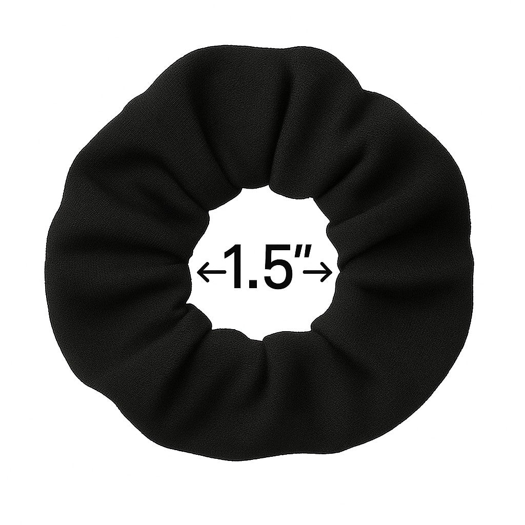 Black Hair Scrunchies 10 Pack - Soft Elastic Hair Ties for Women & Girls - Perfect for Workouts, Yoga, and Everyday Styling
