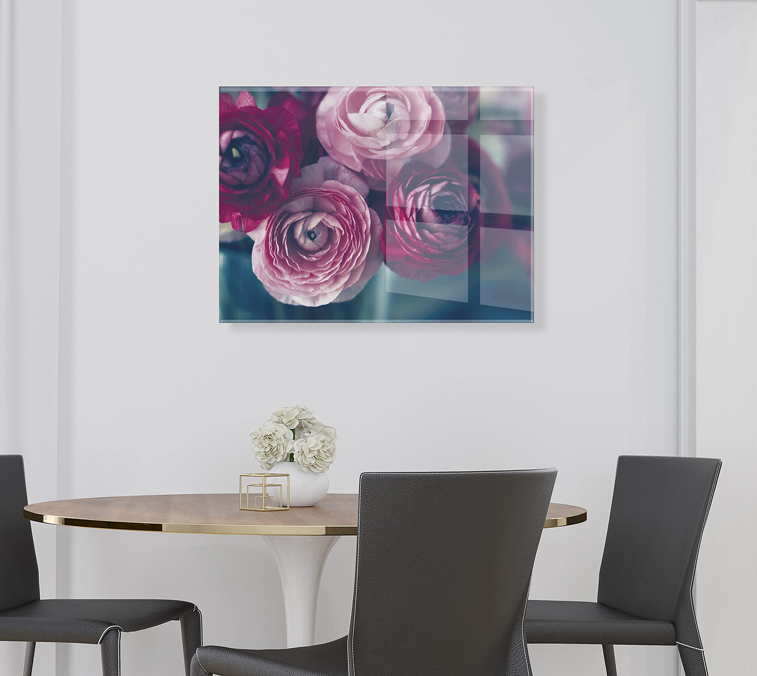 Kate and Laurel Yours Truly Floating Acrylic Floral Wall Art by Kristy Campbell - 23x31 Inch Modern Framed Floral Print for Living Room, Bedroom & Office Decor