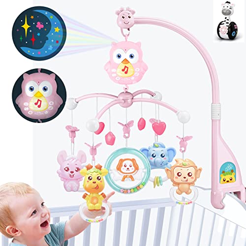 YuanLeBao Baby Crib Mobile with Music & Night Light - Interactive Learning Developmental Toy for Newborns & Infants - Perfect Nursery Decor & Baby Shower Gift for Boys & Girls (Use in Bedroom, Daycare or as Soothing Sleep Aid)