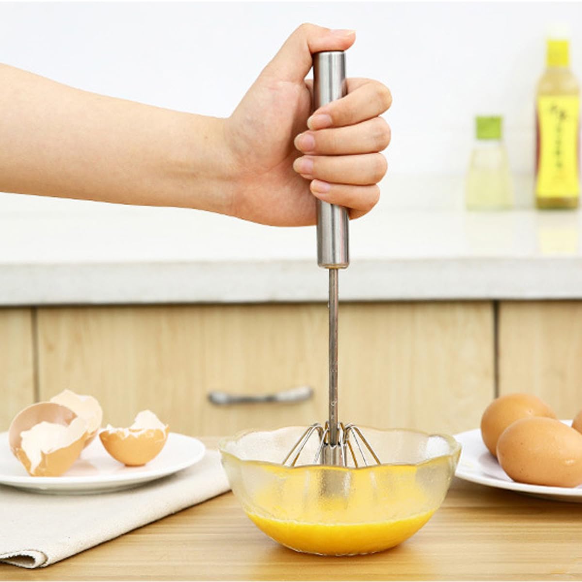 3-Piece Stainless Steel Egg Whisk Set - Small Hand Whisk, Flat Spring Coil Whisk & Scandinavian Whisk - Perfect for Baking, Mixing Eggs, Frothing Milk, Whipping Cream - Ideal for Kitchen, Coffee Shop & Home Baking (10 Inch)