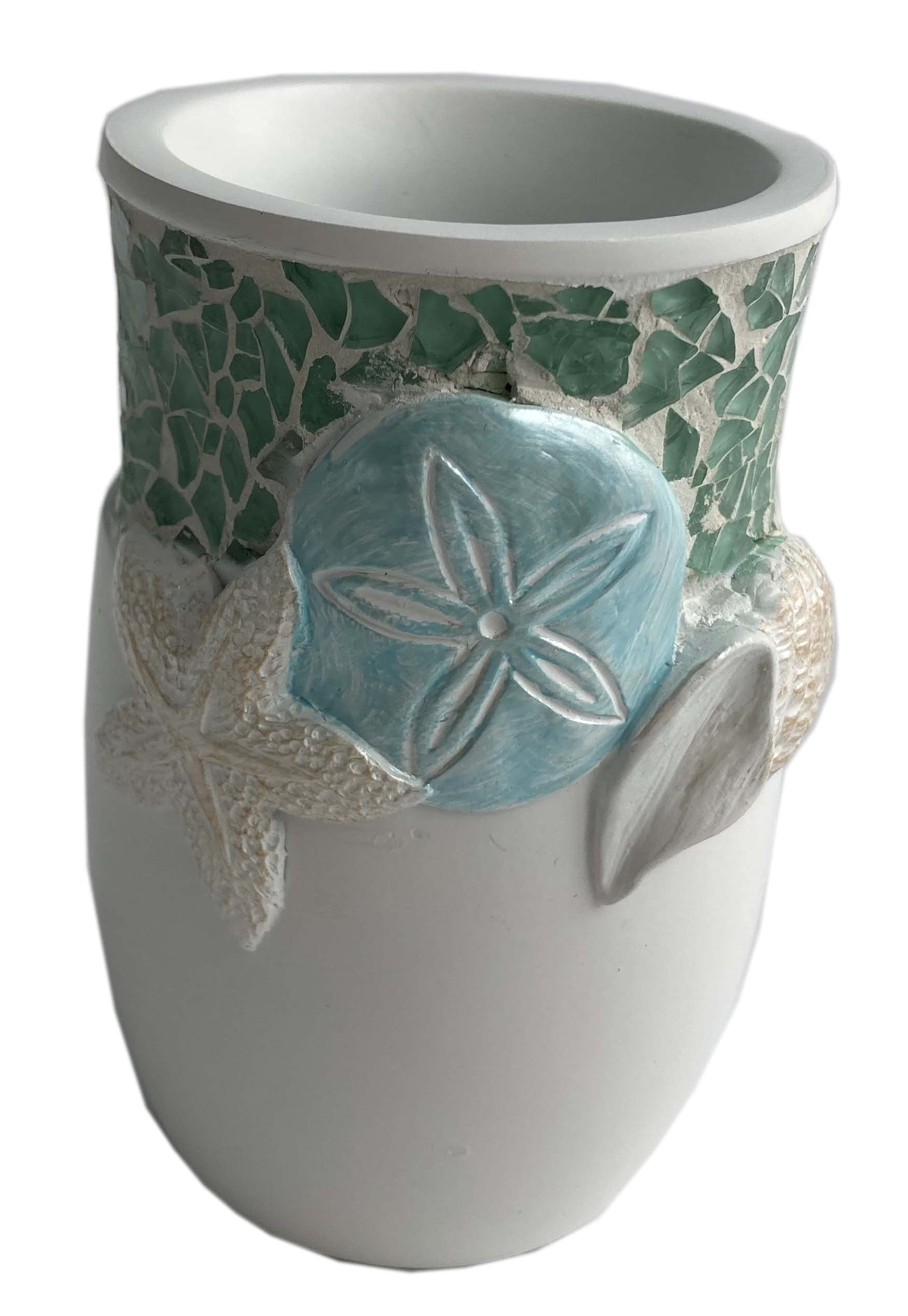 Modern Classic Bathroom Accessories Set - Contemporary Shower & Bathtub Décor with Tumbler & Seascape Design for Home Spa Relaxation | Sweet Home Collection