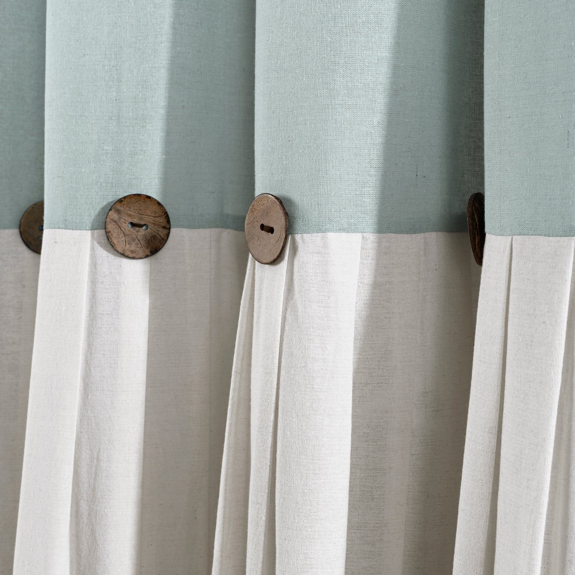 Linen Button Shower Curtain - Waterproof Bathroom Decor for Modern & Farmhouse Style - Perfect for Home, Apartment, and Spa Use