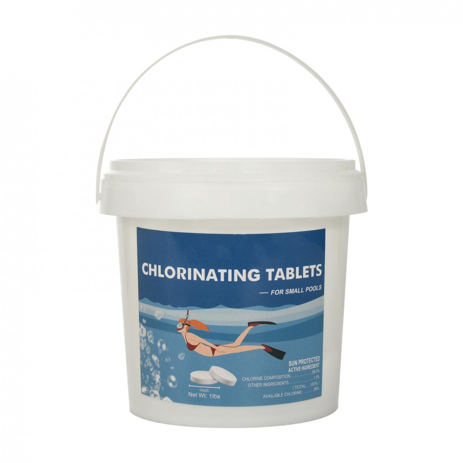 1 Inch Swimming Pool Chlorine Tablets - 1 lb Chlorinating Tablets for Pools, Hot Tubs & Spas | Effective Water Sanitation for Crystal Clear Water | Perfect for Weekly Pool Maintenance & Spa Care