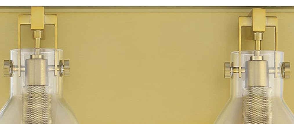 Minka Lavery 2272-695 Tiberia 2-Light Vanity Light Fixture, 120W Soft Brass Finish - Perfect for Bathroom Makeup Mirror Lighting & Bedroom Dressing Area