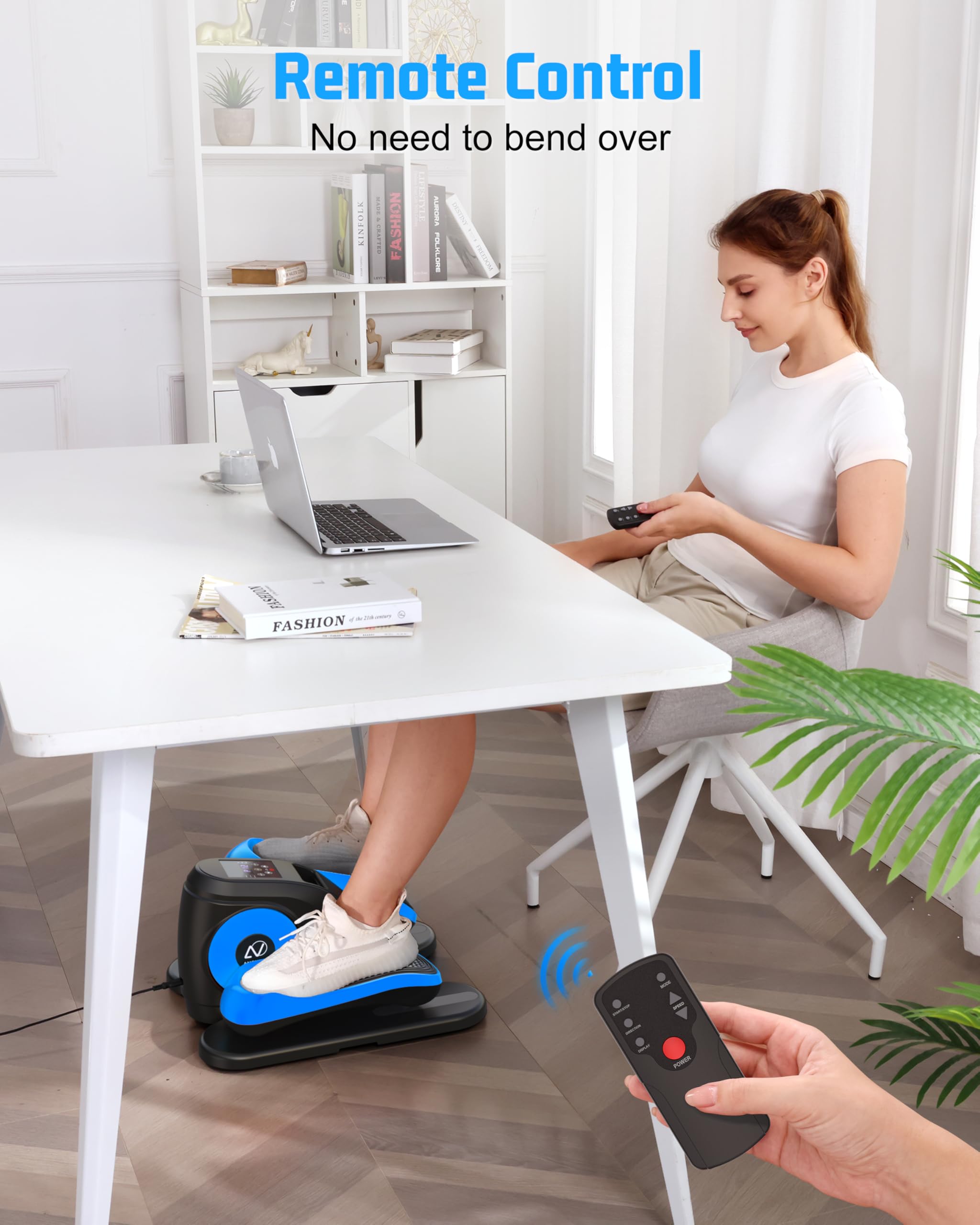 ANCHEER Under Desk Elliptical Machine - Quiet Electric Pedal Exerciser with Remote Control for Seniors | Manual & Auto Modes | Compact Leg Exercise Equipment for Home, Office & Physical Therapy Use