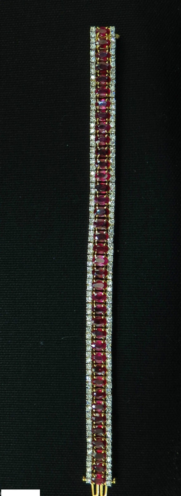 25.13CT Natural Fine Ruby and Diamond Bracelet - Classic Multi-Row Design for Women | Elegant Jewelry Gift for Weddings, Anniversaries & Special Occasions