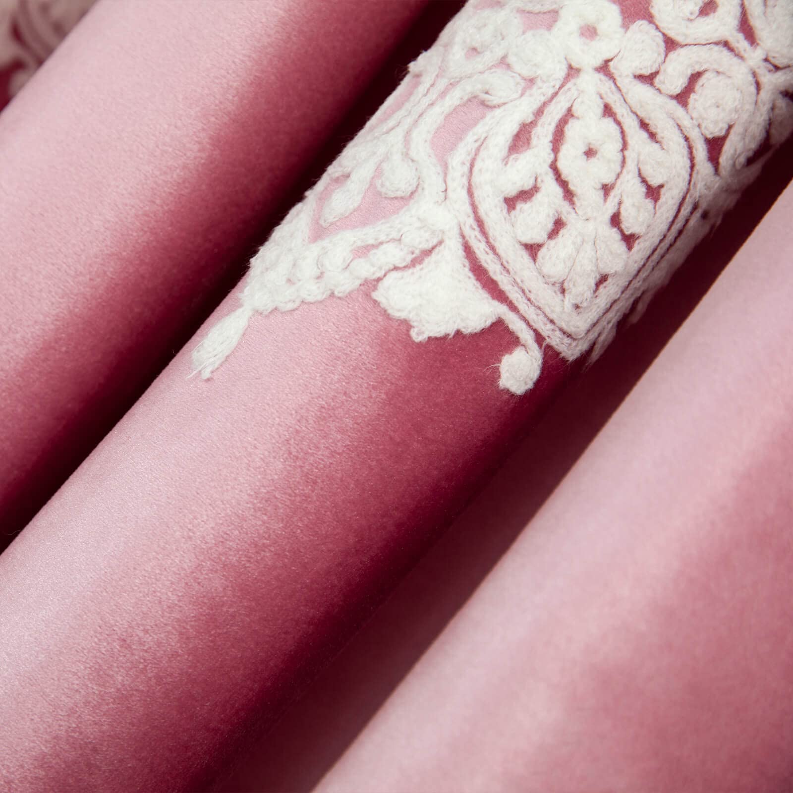 Blackout Curtains 96 Inch Long - Pink Room Divider Privacy Drapes with White Floral Pattern for Bedroom, Dormitory & Window Treatments | 2 Panels Set | Light Blocking, Noise Reducing & Thermal Insulating for Better Sleep & Privacy