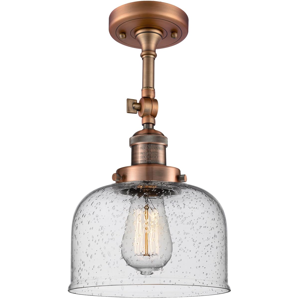 Innovations INNO203-AC-G74-LED Modern Copper LED Wall Sconce Light Fixture - Energy Efficient Indoor/Outdoor Lighting for Bedroom, Hallway, Patio & Porch