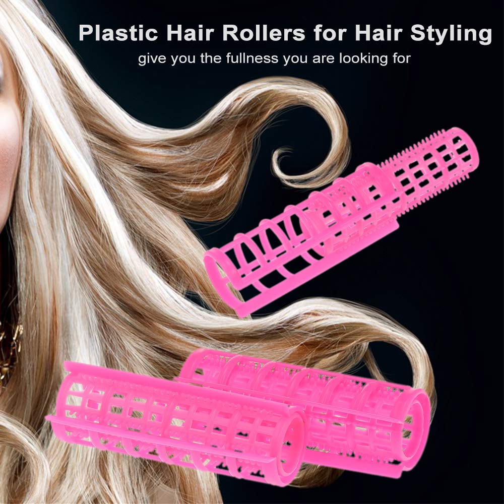 EXCLUZO 12PCS Plastic Hair Rollers for Styling & Curling - DIY Hairdressing Tools for Salon-Quality Waves at Home | Perfect for Daily Use, Parties & Special Occasions
