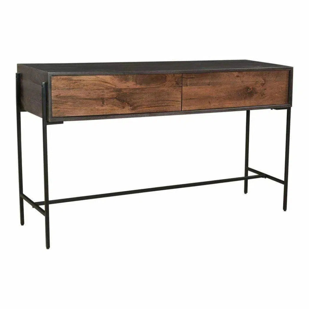 54 Inch Modern Brown Console Table - Entryway, Living Room, Hallway Sofa Table for Home Decor