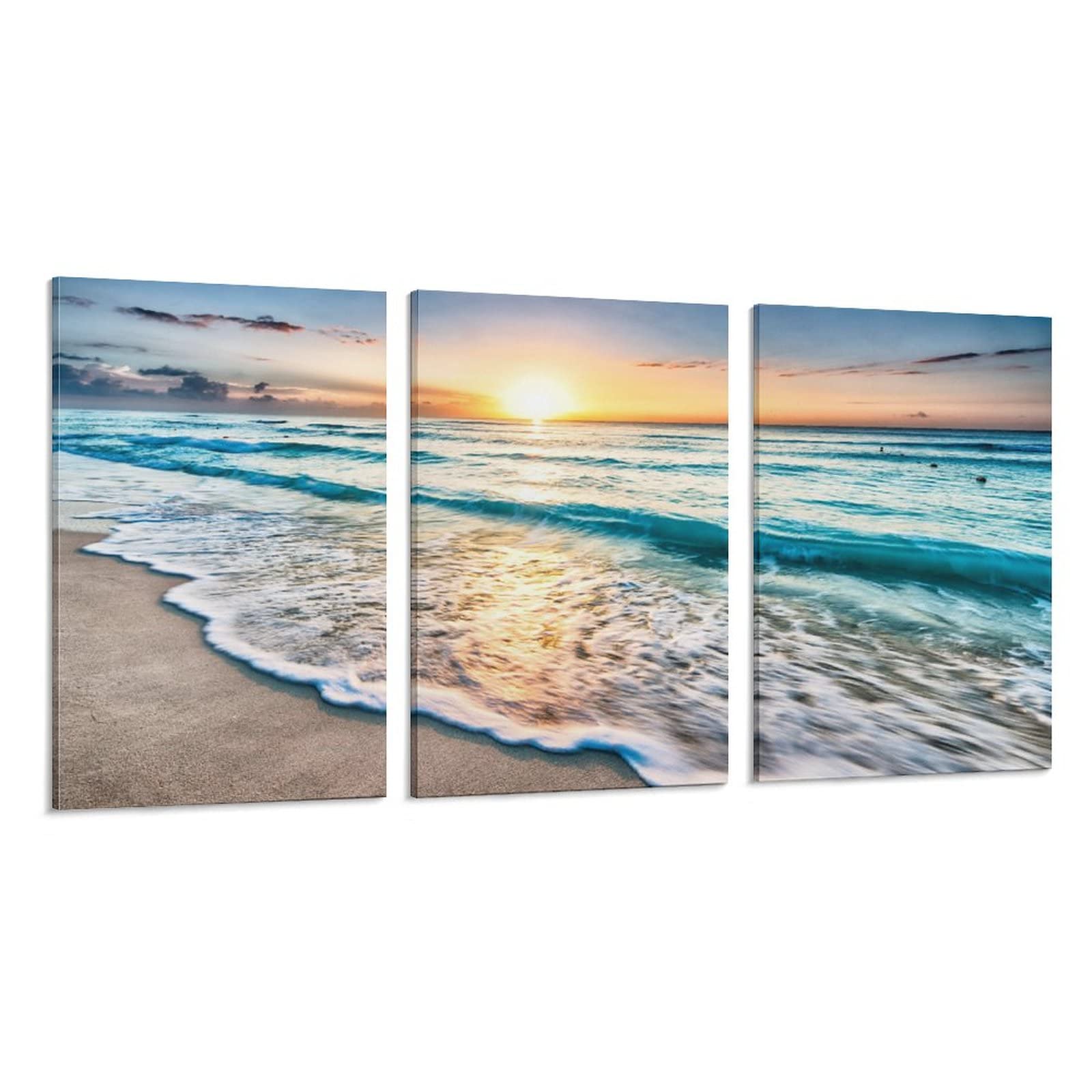 90s Beach Poster - Ocean Wave Canvas Wall Art 24x36 Inch (50x75cm) - Vintage Aesthetic Room Decor for Bedroom, Living Room & Office - Perfect Gift for Beach Lovers & Home Decor Enthusiasts