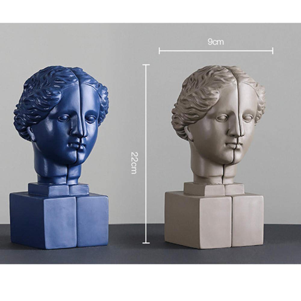 Roman Mythology & Norse Style Goddess Head Resin Bookends - Office Desktop Decoration, Creative Book Ends for Home & Study Room Decor - Perfect for Bookshelves, Desks, and Gift Giving