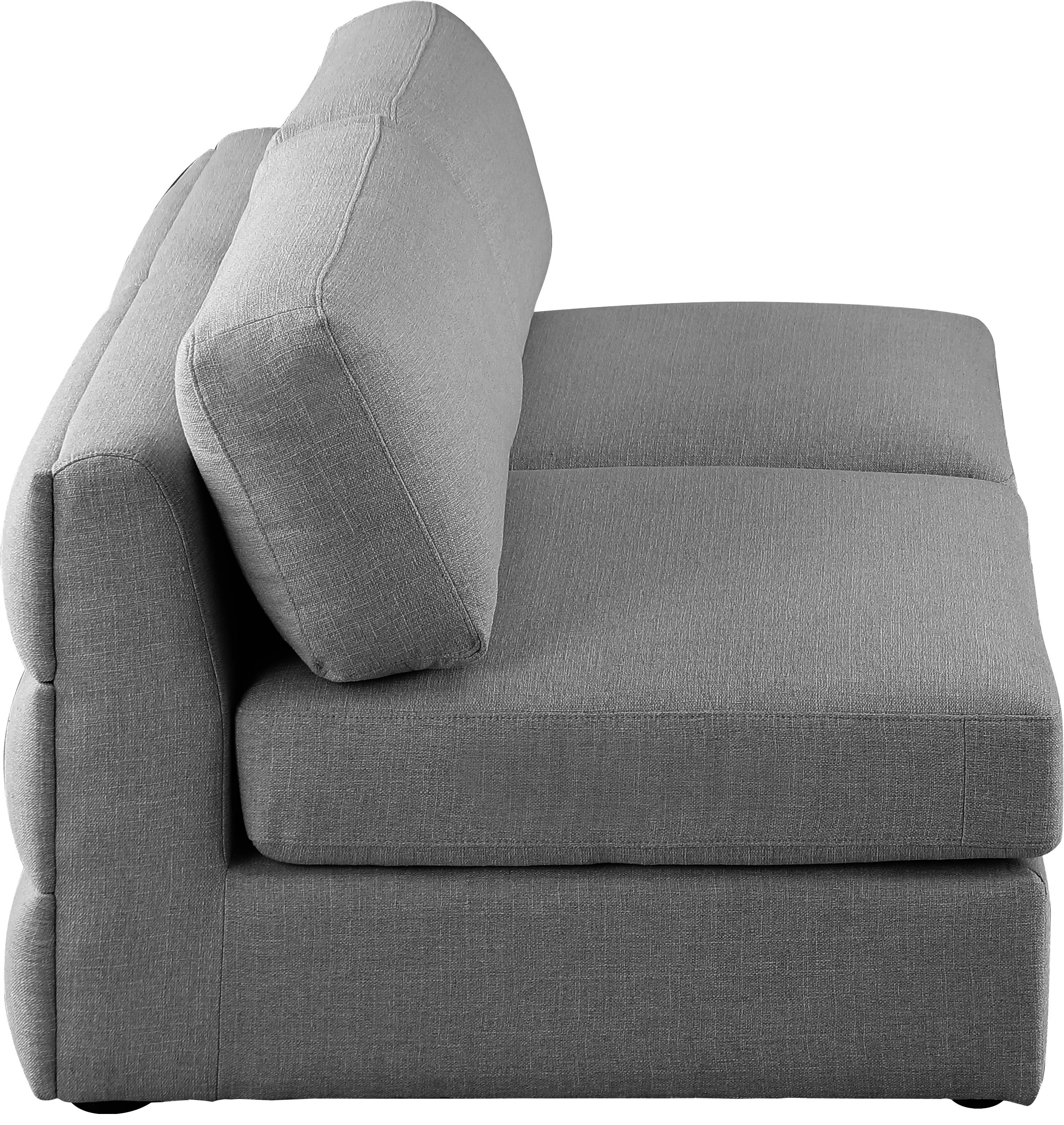 Beckham Durable Linen Textured Fabric Modular Sofa - Modern Sectional Couch for Living Room, Lounge & Home Theater (Gray)