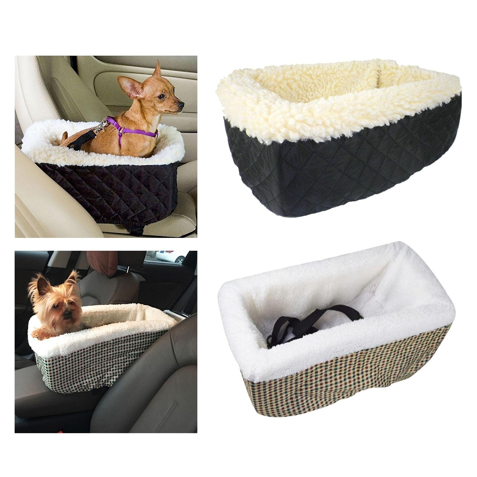 Best Soft Non-Slip Dog Car Carrier & Puppy Booster Seat - Pet Travel Crate for Car Armrest & Home Use - Black - Perfect for Road Trips & Indoor Pet Safety