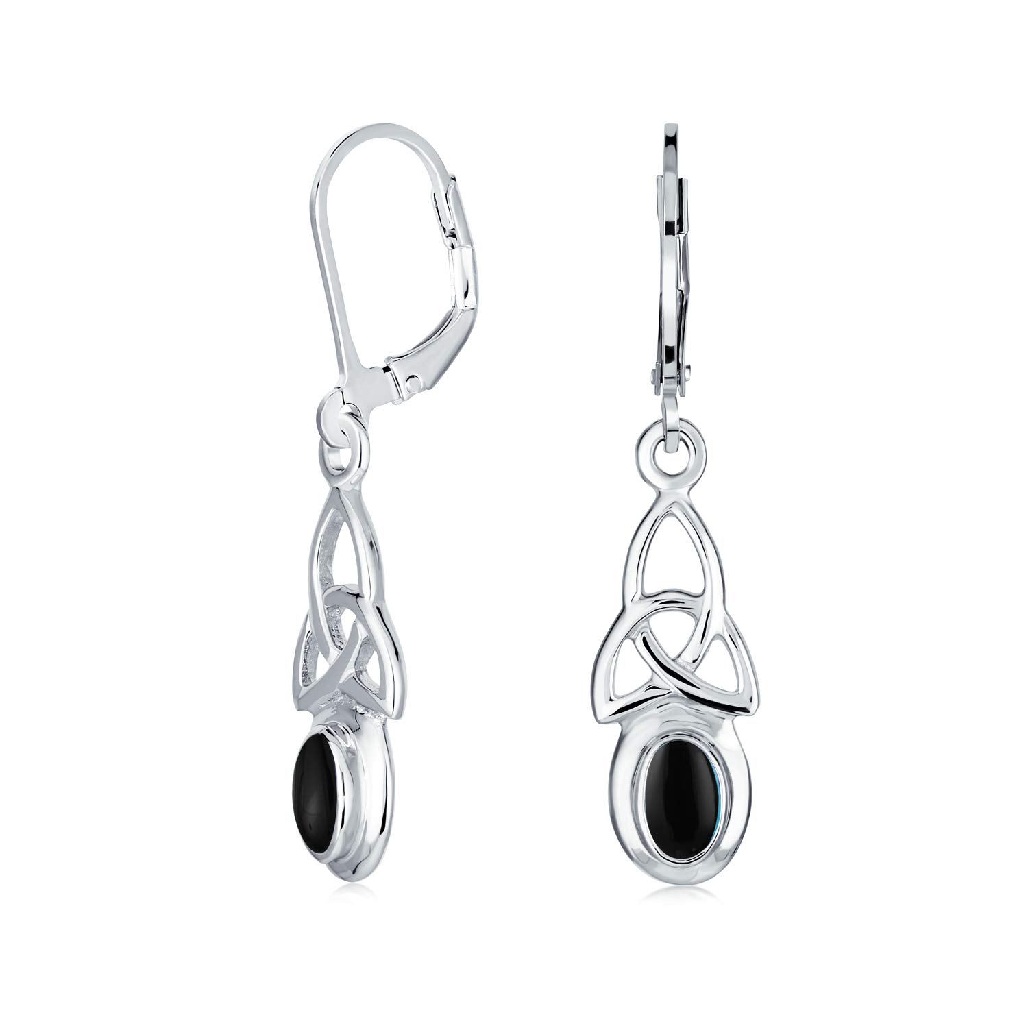 Celtic Love Knot Earrings with Gemstone for Women | Sterling Silver Lever Back | Western Jewelry