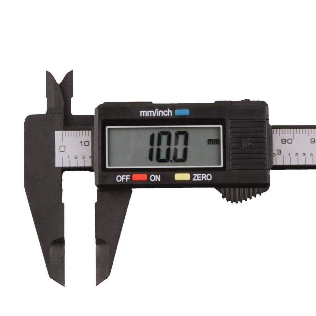 MEZON Digital Caliper 150mm/6 Inch - Carbon Fiber Electronic Vernier Caliper with Large LCD Screen, Auto Off Feature - Precise Measuring Tool for DIY, Jewelry Making, Metalworking & 3D Printing (Black)