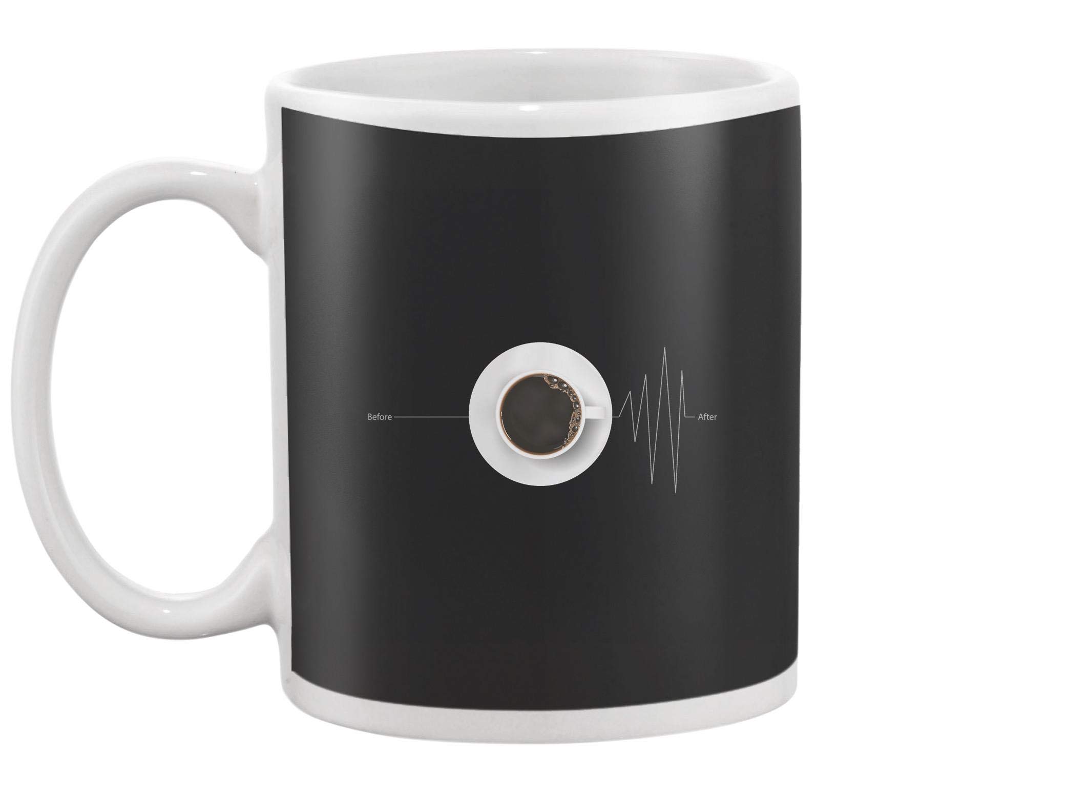 Premium Coffee Flat Line Mug - 15oz Ceramic Travel Mug with Lid - Perfect for Home, Office & Commute - Ideal Gift for Coffee Lovers