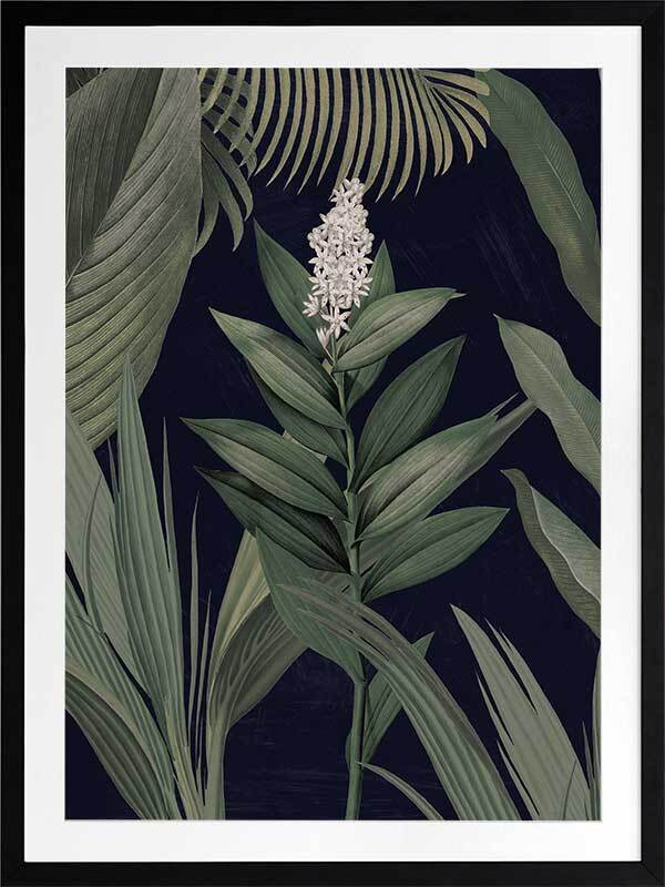 Dark Flora I Framed Wall Art Print - Botanical Gothic Decor for Living Room, Bedroom & Office