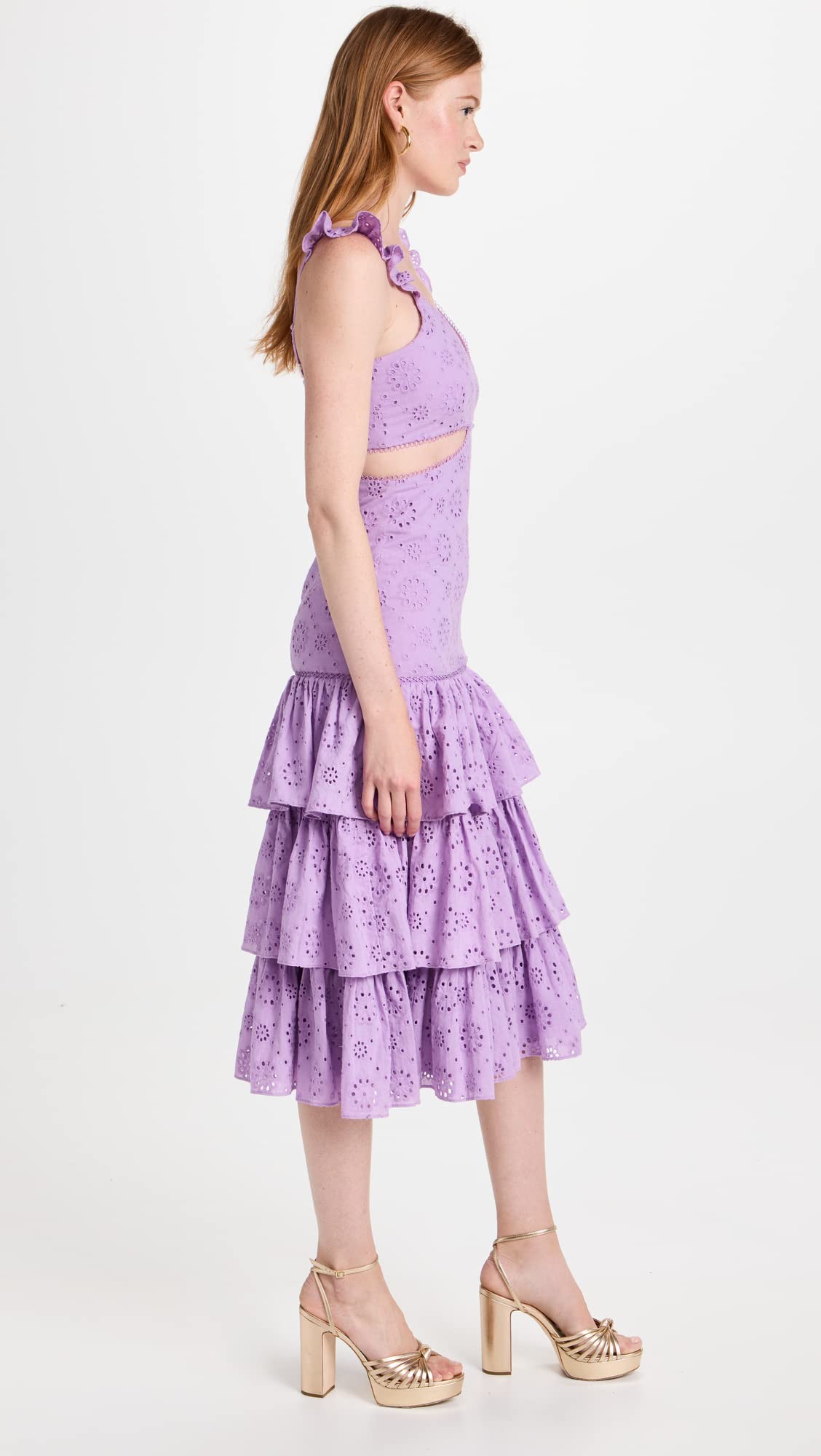 LIKELY Women's Rosanna Dress - Floral Print Summer Midi Dress with Short Sleeves, Casual & Party Wear for Beach, Wedding, Date Night
