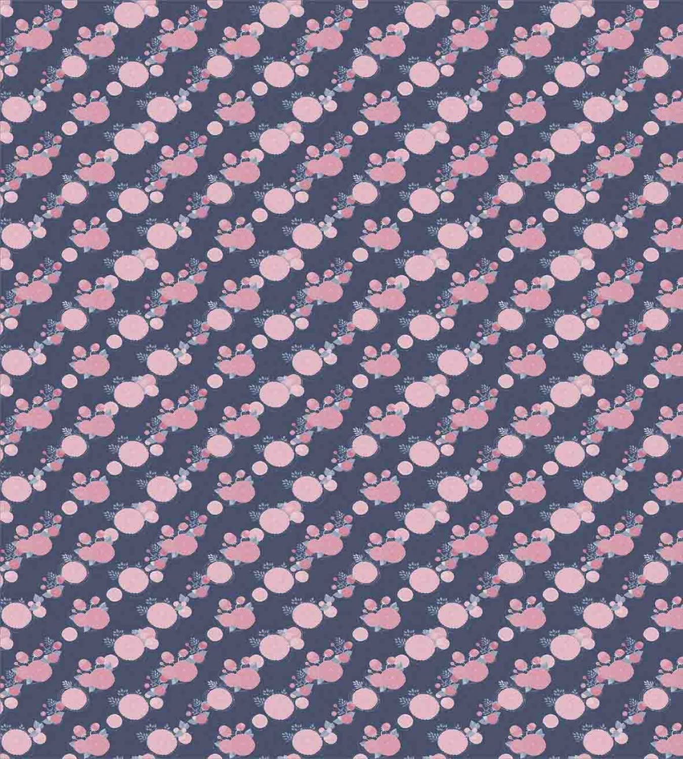 Ambesonne Garden Art Duvet Cover Set - Abstract Pink Asters Floral Pattern, Romantic Botany Bedding Set (2 Duvet Covers + 4 Pillowcases), 2-Pack California King Size, Dark Slate Blue & Blush - Perfect for Master Bedroom, Guest Room & Bohemian Home Decor
