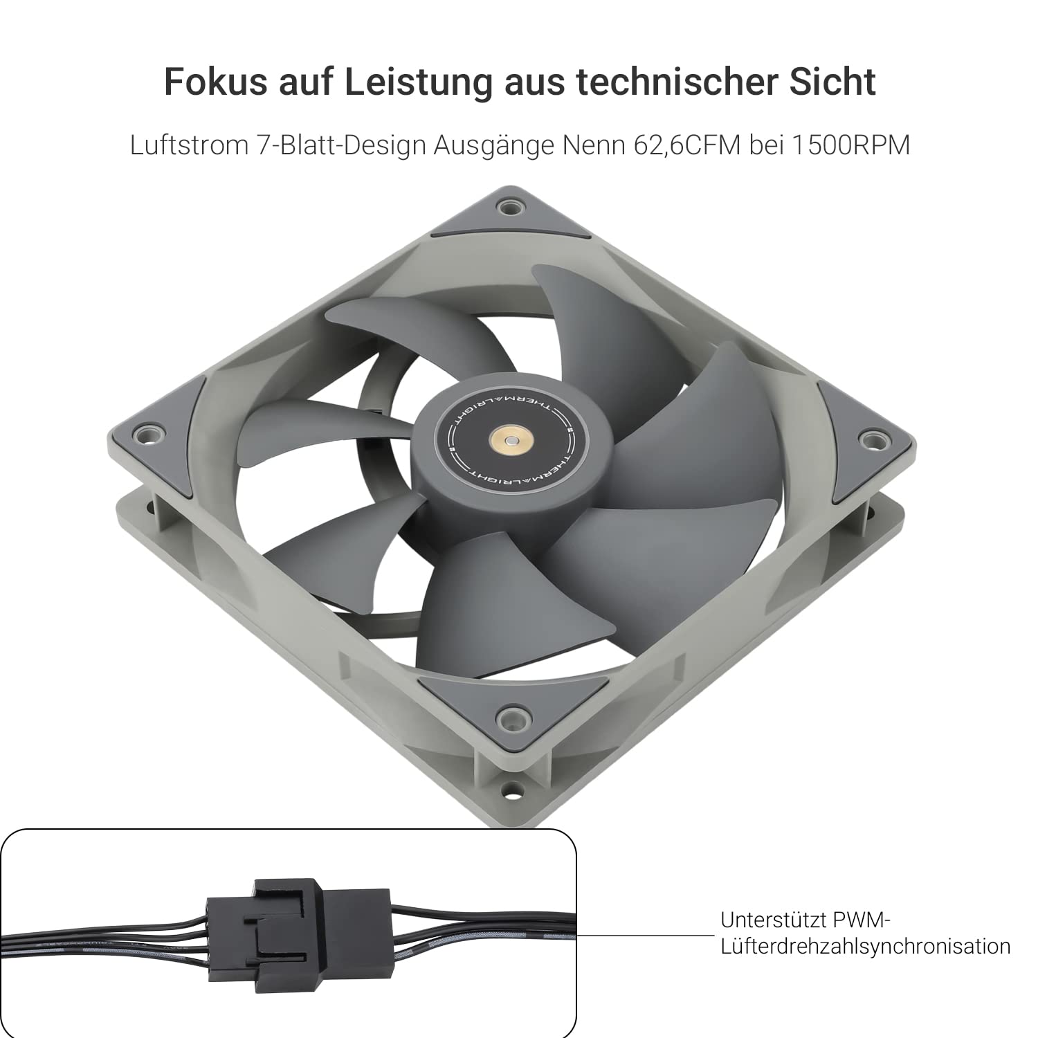 Thermalright TL-G12 120mm PWM CPU Cooler Fan - Ultra Quiet 4-Pin Hydraulic Bearing PC Case Fan, 1500 RPM - Perfect for Gaming PCs, Workstations & High-Performance Cooling Systems