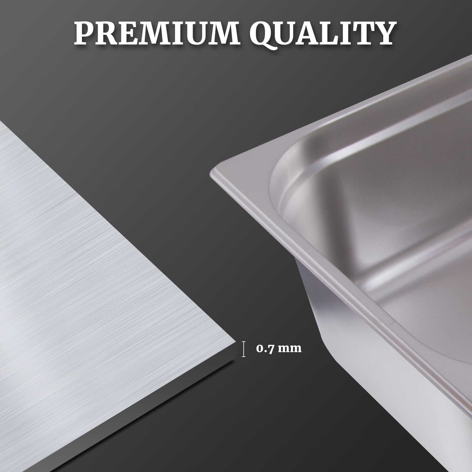 6-Pack Stainless Steel GN 1/1 Full Size Hotel Pans - 6 Inch Deep Commercial Food Containers for Catering, Restaurants, Buffets | Durable Steam Table Pans for Hotels, Parties & Food Service